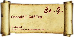 Csehó Géza névjegykártya