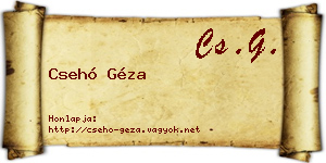Csehó Géza névjegykártya