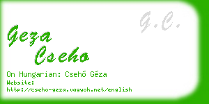 geza cseho business card