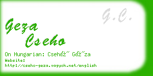 geza cseho business card